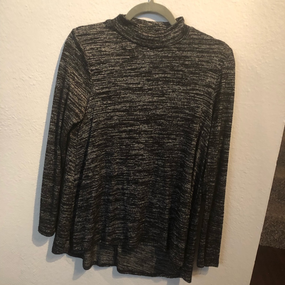 Gray high neck long sleeve blouse medium Acemi